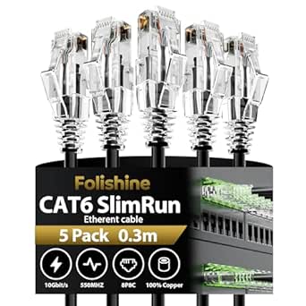 High-Speed Cat6 Ethernet Cables (5-Pack)